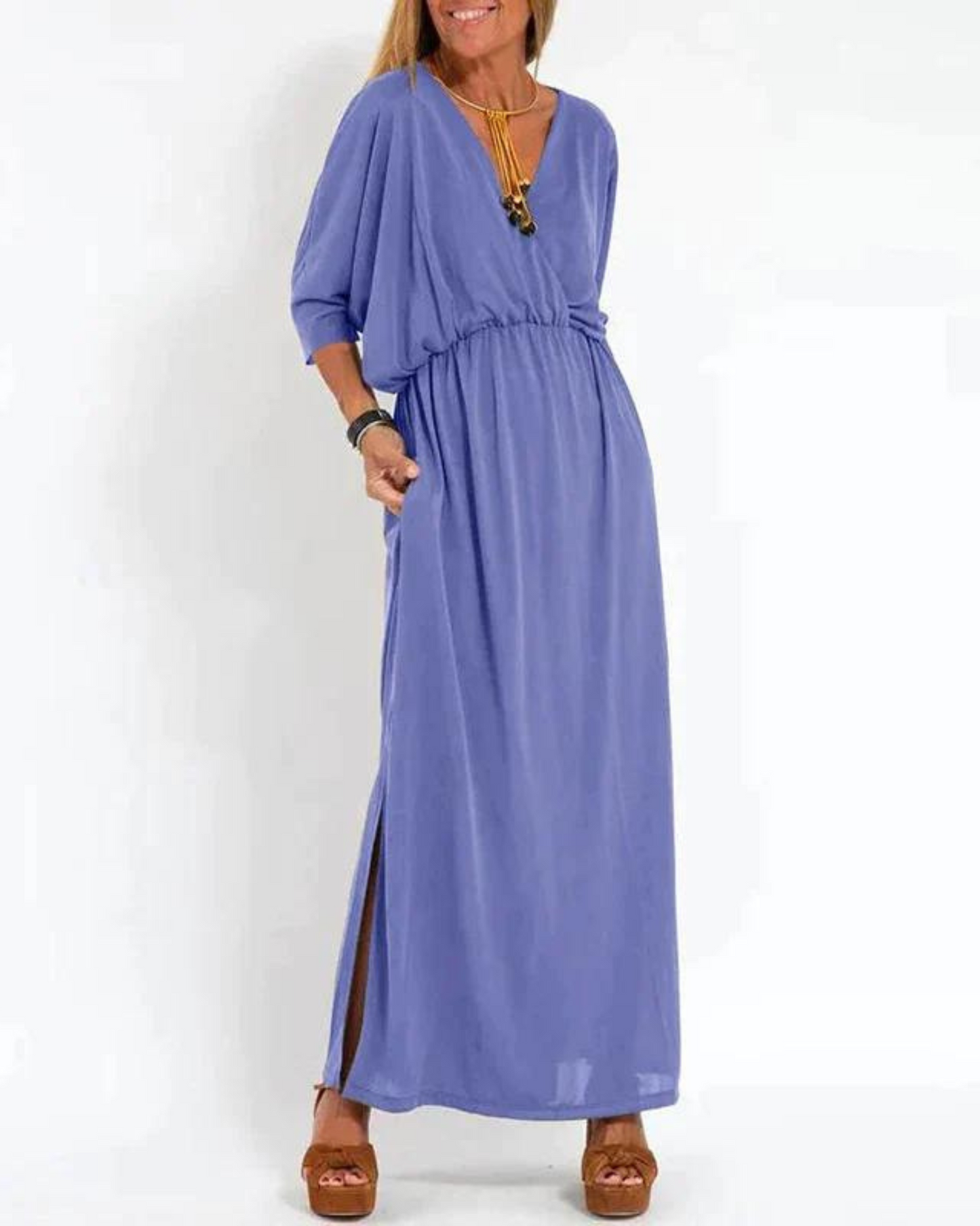 Women's Flowy Maxi Summer Dress — close-up