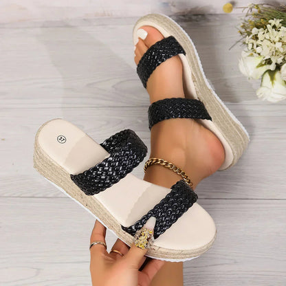 Women's Cushioned Wedge Sandals — front view