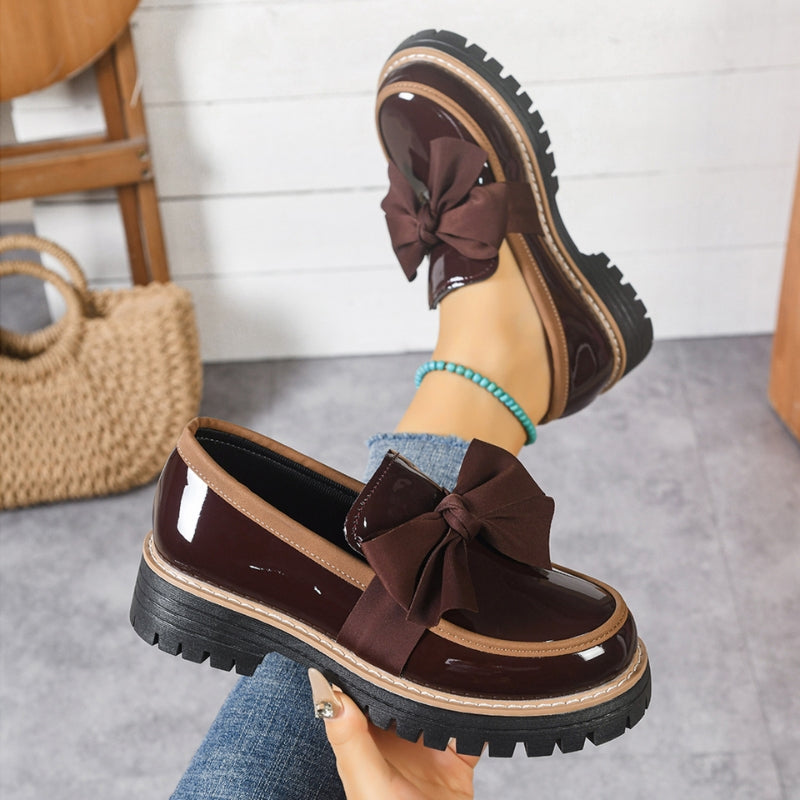 Women's Bow Platform Loafers — side view