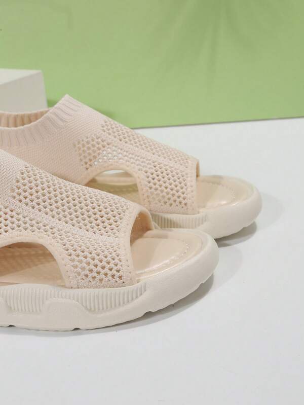 Knit Slip-On Platform Sandals for Women