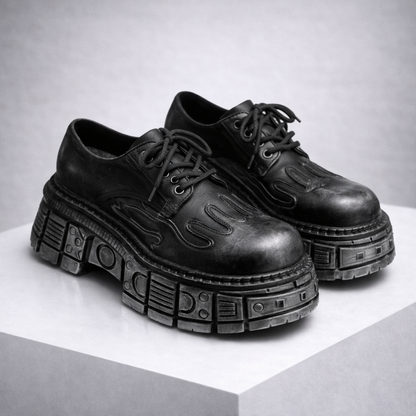Men's Leather Platform Boots — side view