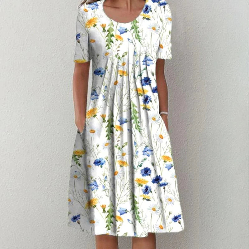 Women's Floral Casual Everyday Midi Dress — product view