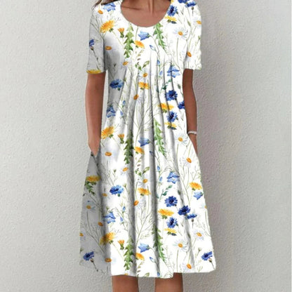 Women's Floral Casual Everyday Midi Dress — product view