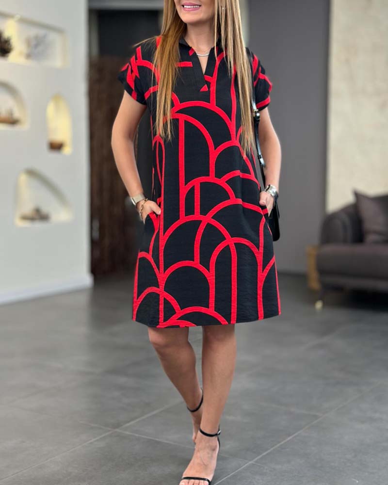 Women's Short Sleeve Casual Midi Dress — product view