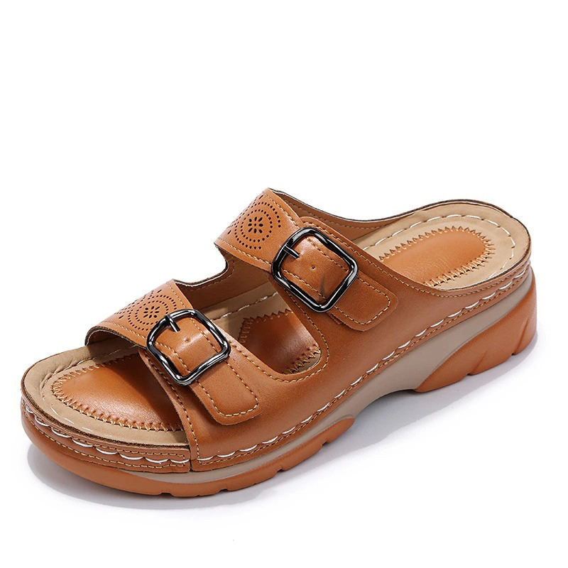 Women's Orthopedic Cushioned Adjustable Sandals — close-up