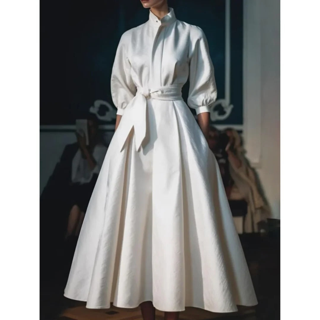 Long Sleeve A-Line Midi Dress – Women's Day-to-Evening Dress | Celina