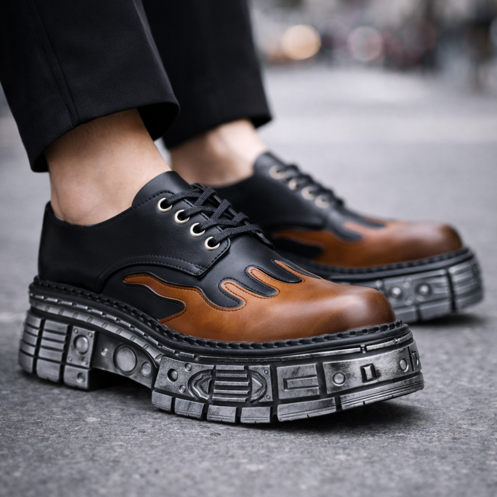 Men's Leather Platform Boots — detail view