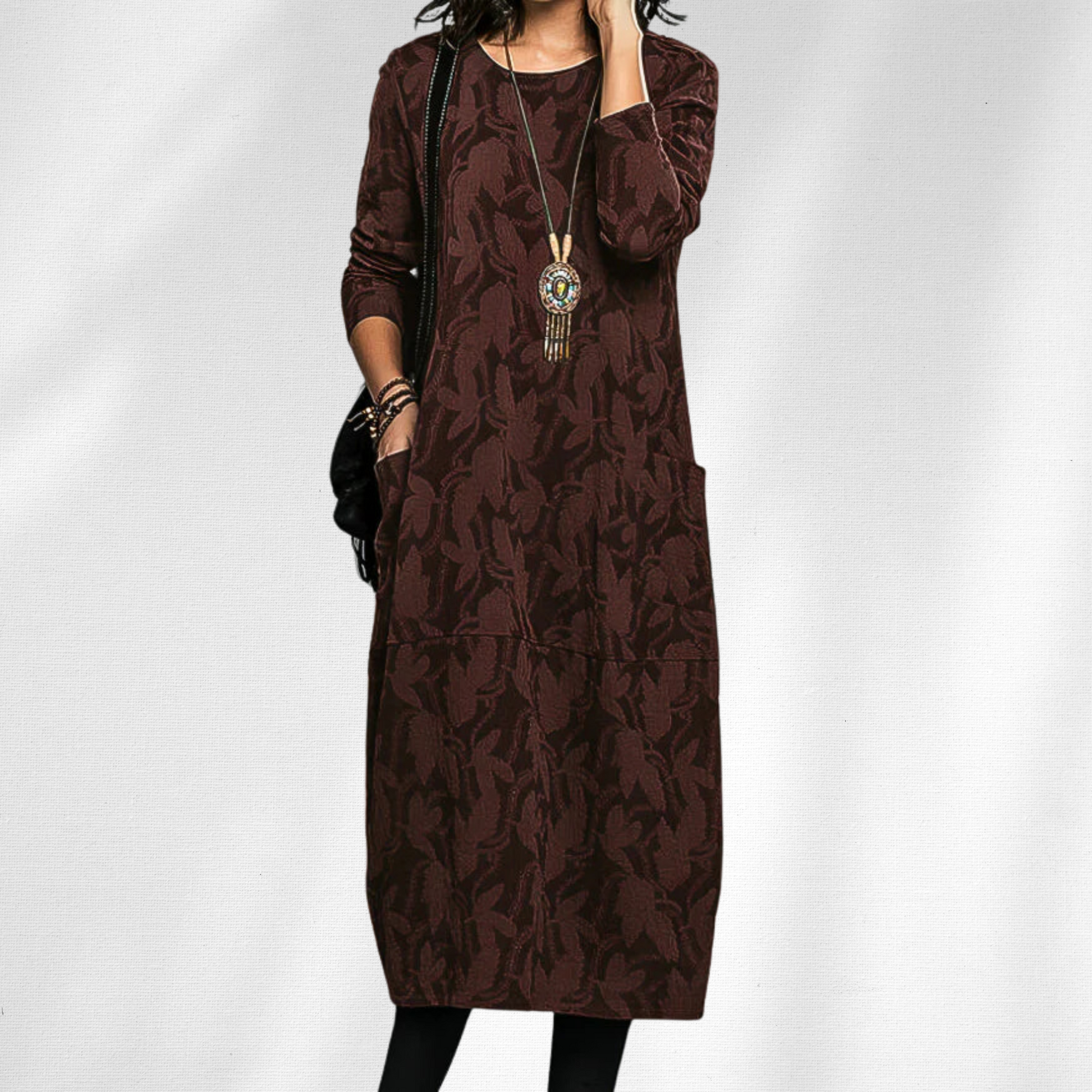 Women's Knit Sweater Midi Dress — product view