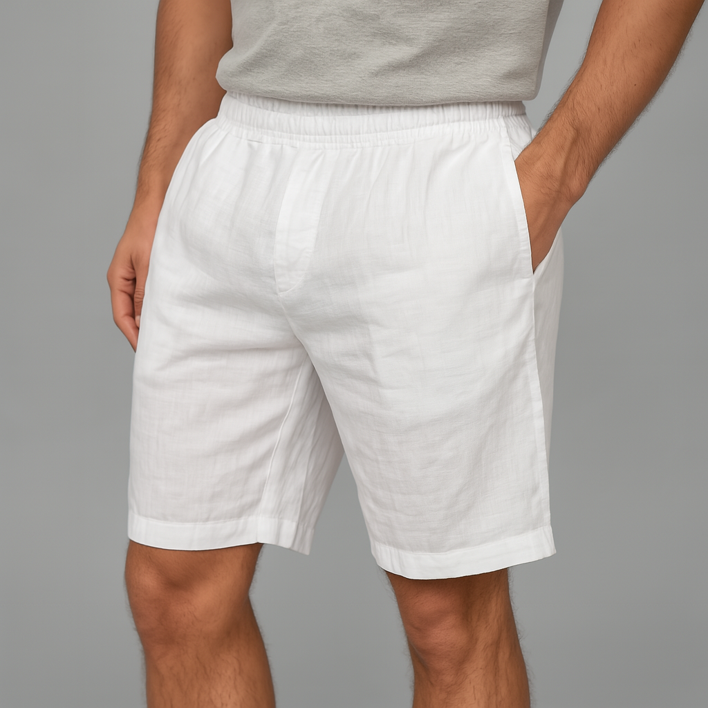 Men's Linen Drawstring Shorts — detail view