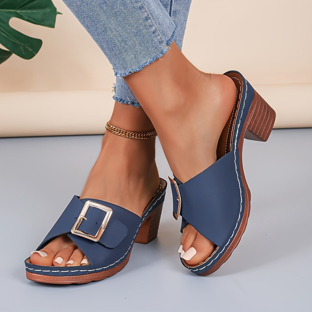 Women's Flat Strap Sandals — close-up