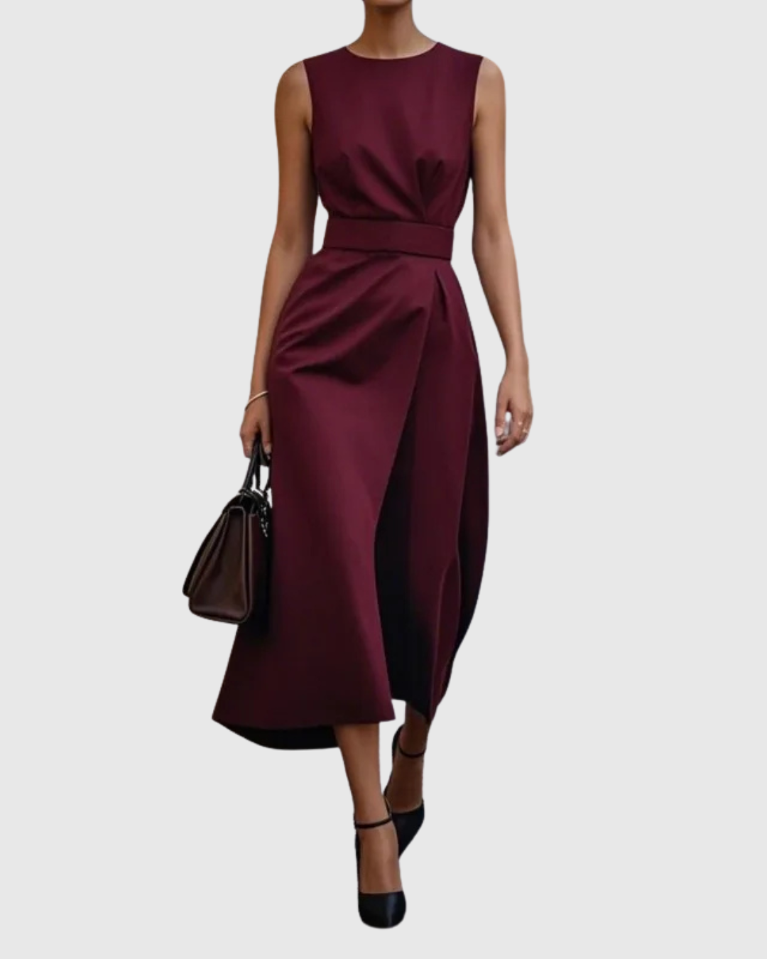 Women's Sleeveless Special Occasion Midi Dress — side view