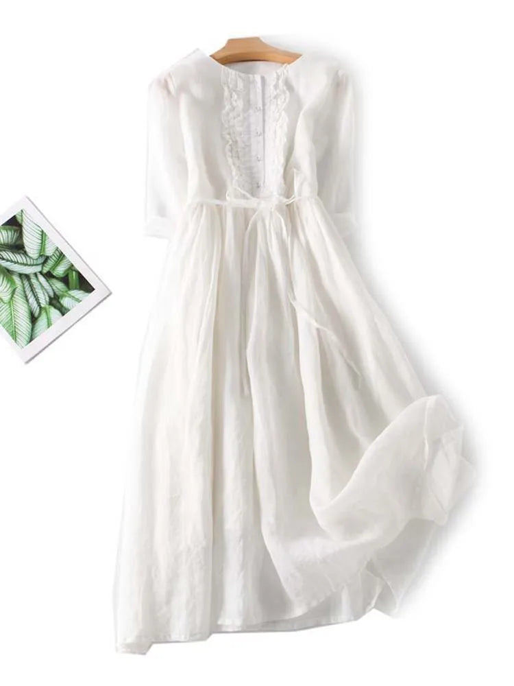Women's Vintage Everyday Midi Dress — front view