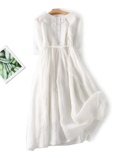 Women's Vintage Everyday Midi Dress — front view