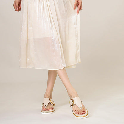 Buckle Strap Thong Sandals for Women — detail view