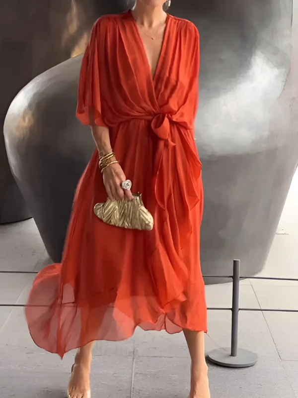 Women's Wrap Midi Dress Day to Night — detail view