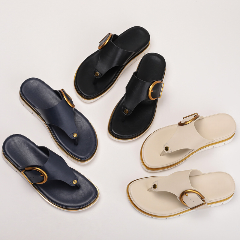 Buckle Strap Thong Sandals for Women — front view