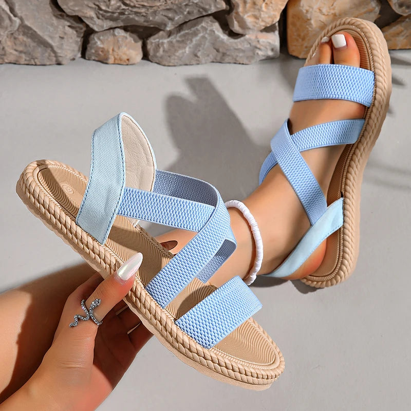 Women's Woven Flat Sandals — front view
