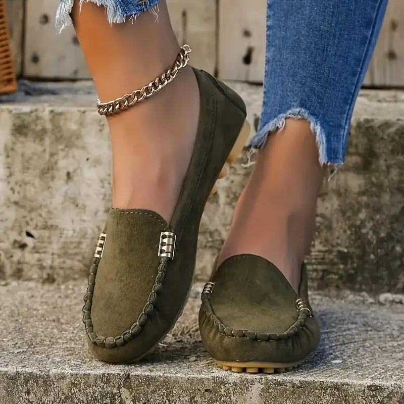 Suede Slip-On Loafers for Women