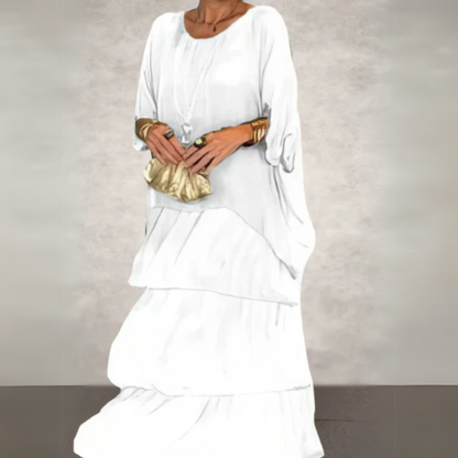 Women's Flowing Wedding Guest Maxi Dress — front view