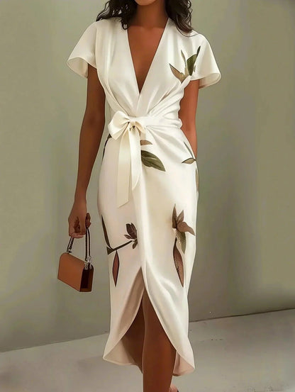 Women's Wrap Occasion Wear Midi Dress — product view