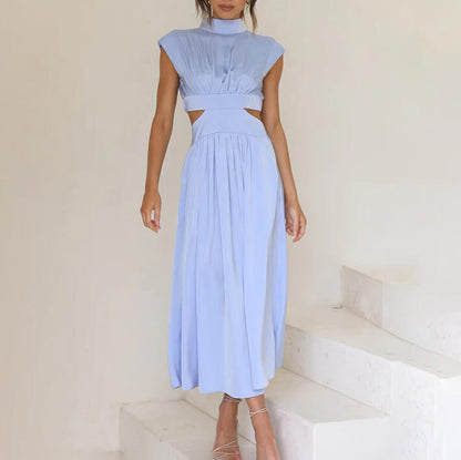 Women's Halter Neck Summer Midi Dress — side view