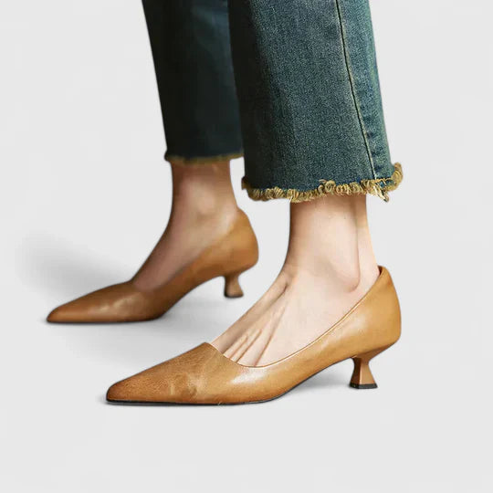 Women's Pointed-Toe Slingback Kitten Heels — side view