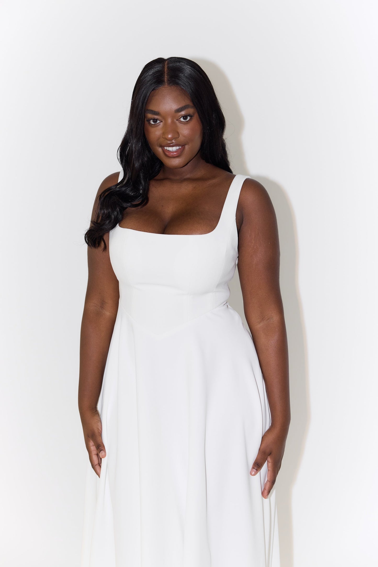 Women's Flowy Event Midi Dress — close-up