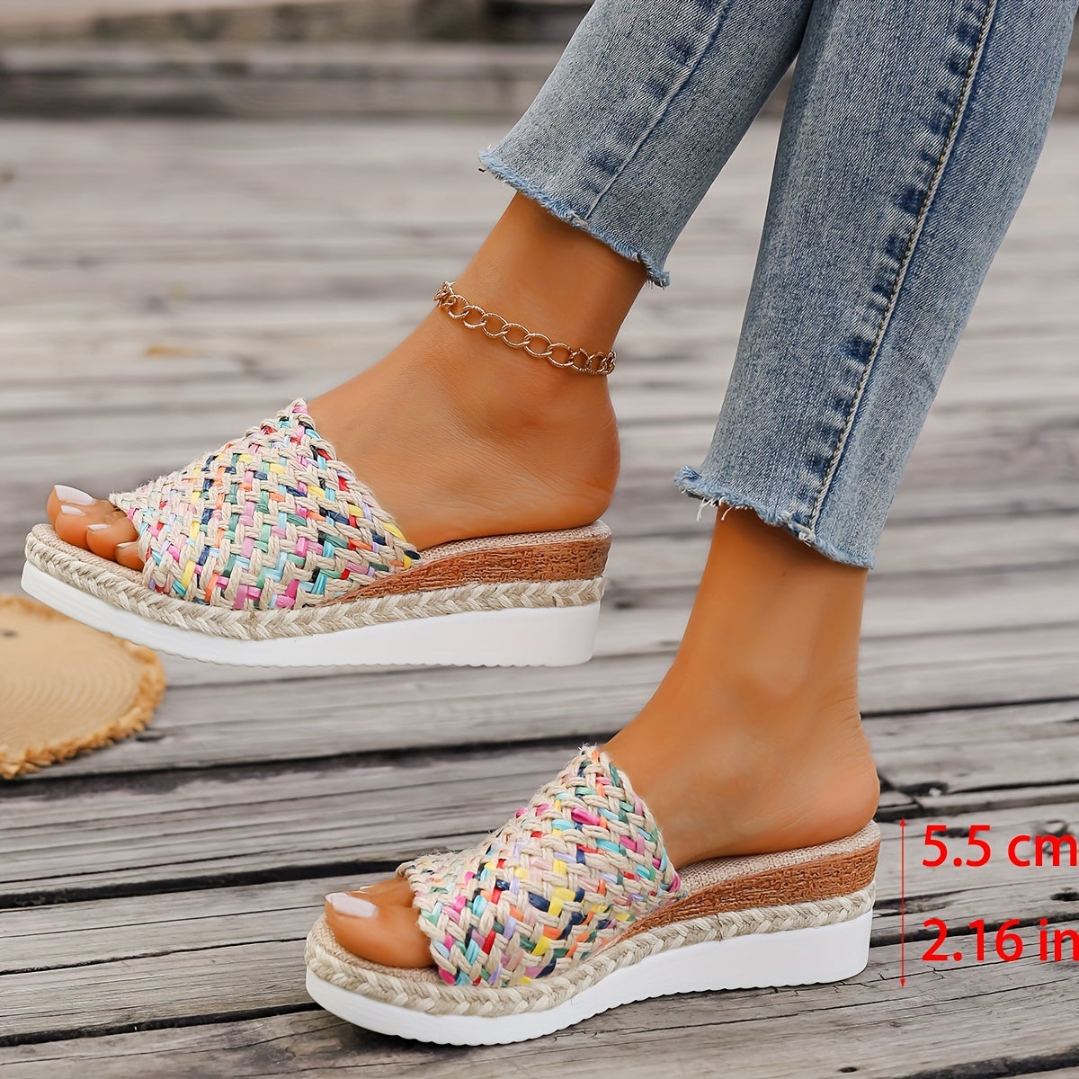Women's Woven Wedge Sandals — side view