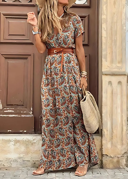 Women's Boho Summer Maxi Dress — close-up