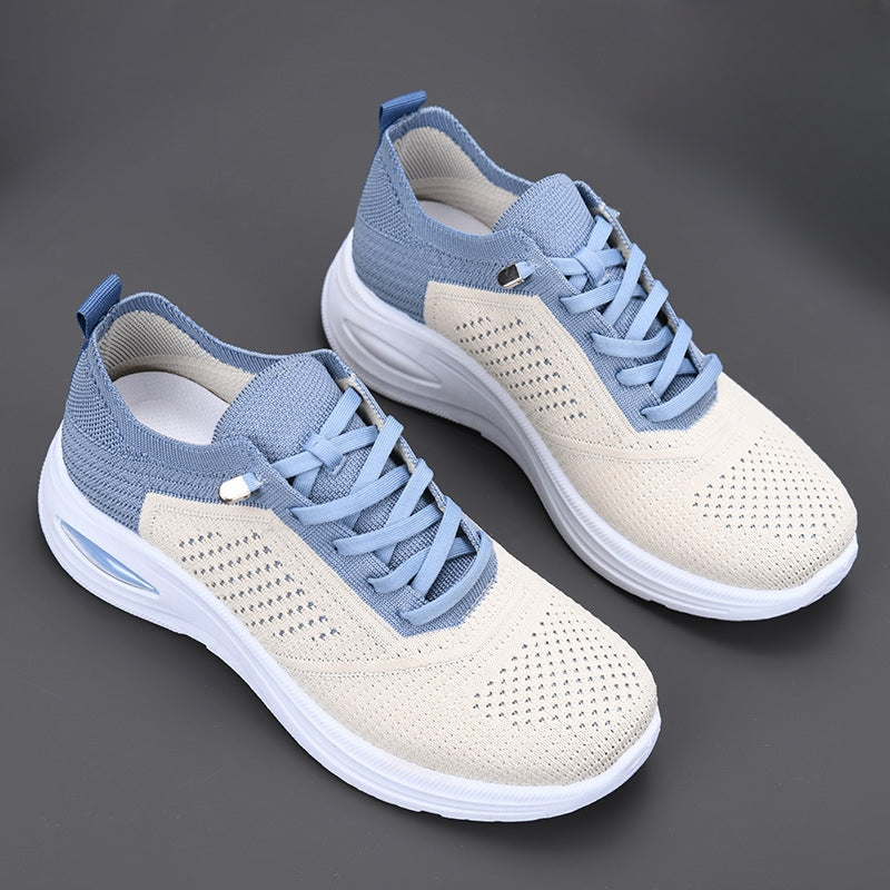 Women's Mesh Lace-Up Air Cushion Walking Sneakers — product view