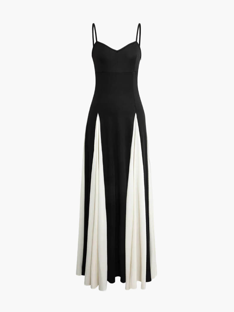 Women's Black and White Evening Maxi Dress — product view