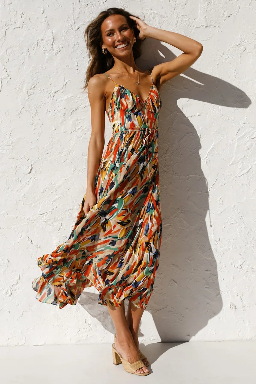 Women's Floral Special Event Midi Dress — detail view