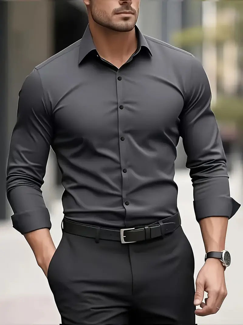 Men's Breathable Long Sleeve Shirt — front view
