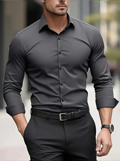 Men's Breathable Long Sleeve Shirt — front view