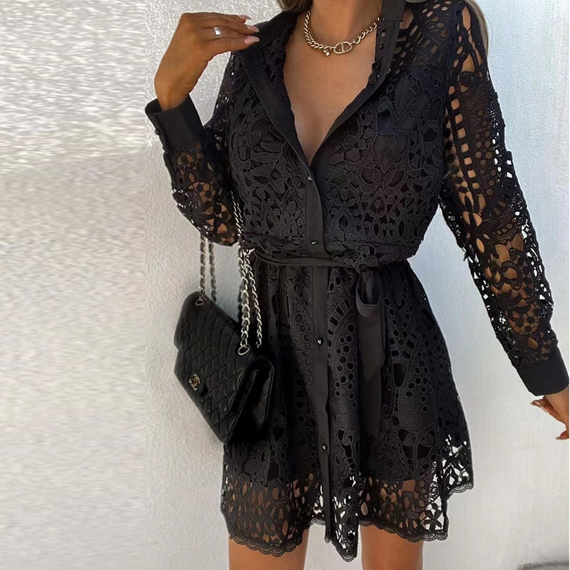 Women's Lace Summer Mini Dress — product view