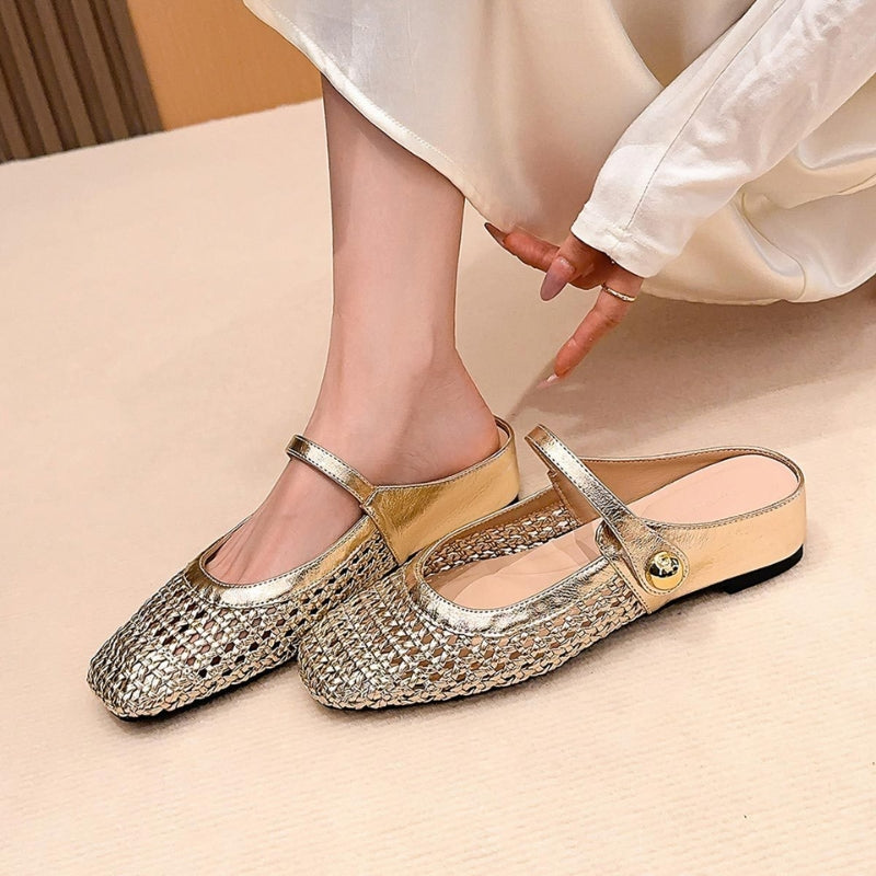 Women's Woven Mary Jane Mules — product view