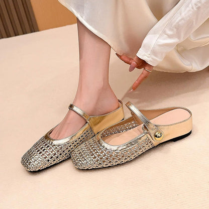 Women's Woven Mary Jane Mules — product view