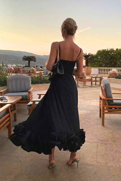 Women's Flowing Wedding Guest Maxi Dress — detail view
