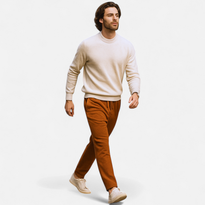 Drawstring Merino Wool Knit Trousers for Men