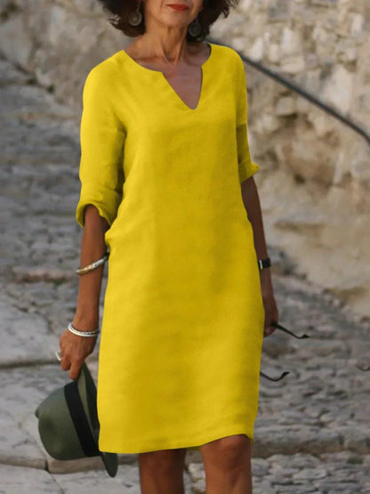 Women's V-Neck Elegant Everyday Maxi Dress — detail view