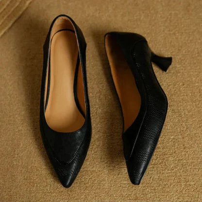 Women's Pointed Toe Kitten Heel Pumps — detail view