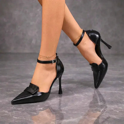 Women's Pointed Toe Ankle Strap Heels — side view