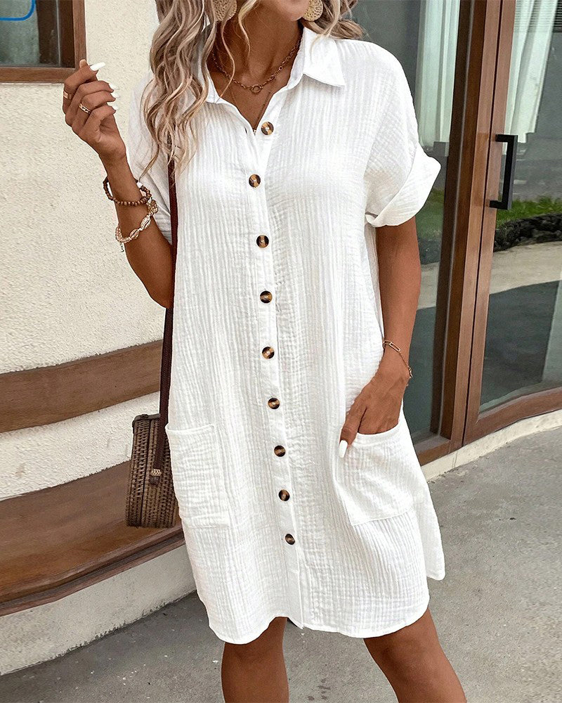 Women's Flowy Summer Midi Dress — close-up