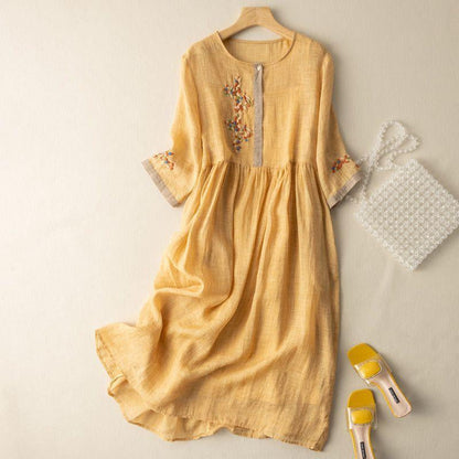 Women's Patterned Casual Summer Midi Dress — detail view