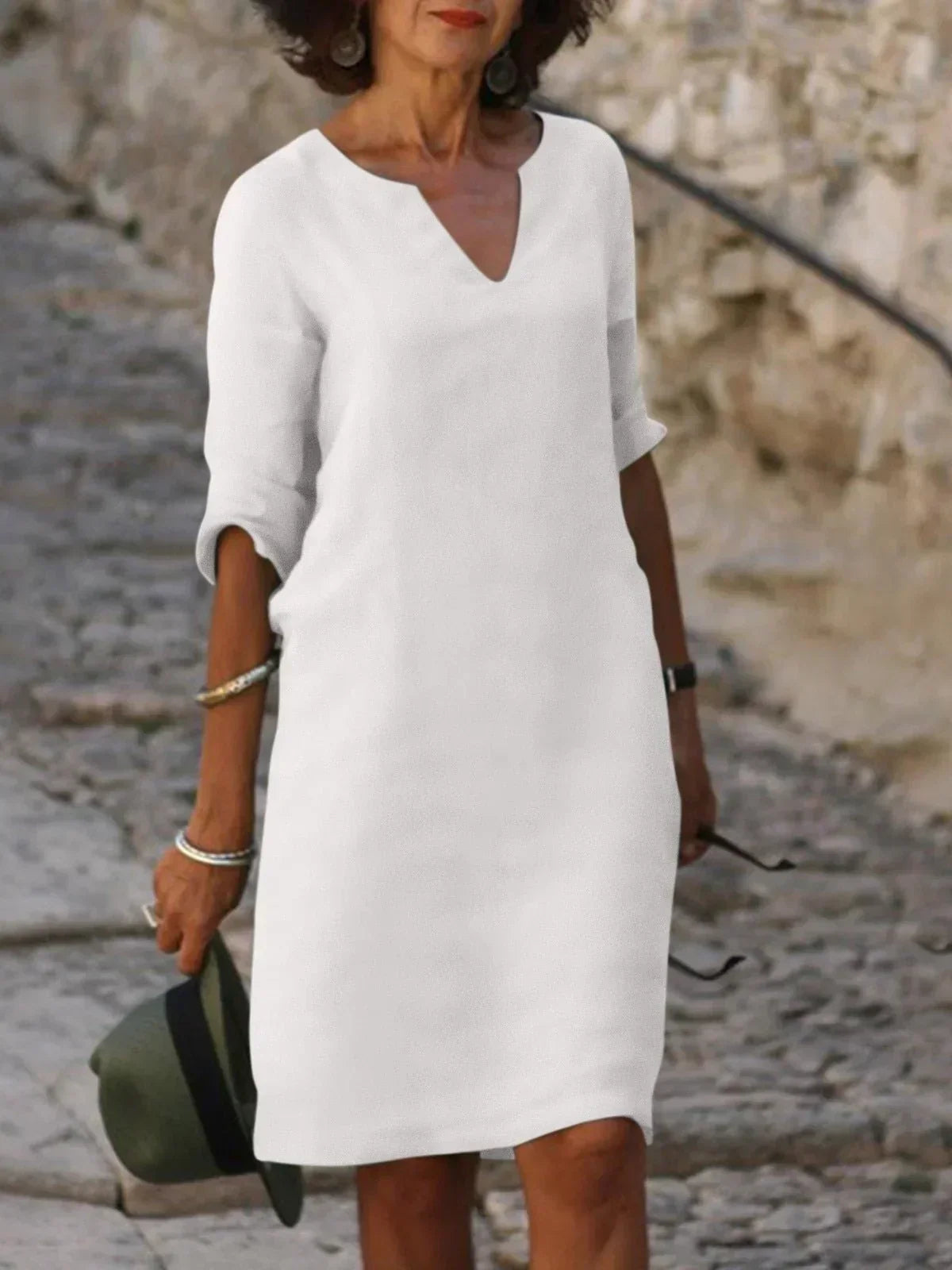 Women's V-Neck Elegant Everyday Maxi Dress — product view