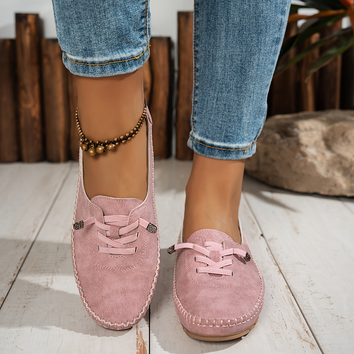 Women's Lace-Up Comfort Loafers — front view