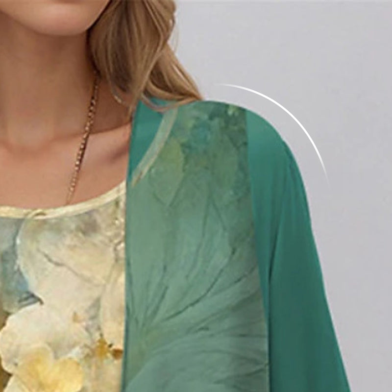 Floral Print Midi Dress with Cardigan Set for Women