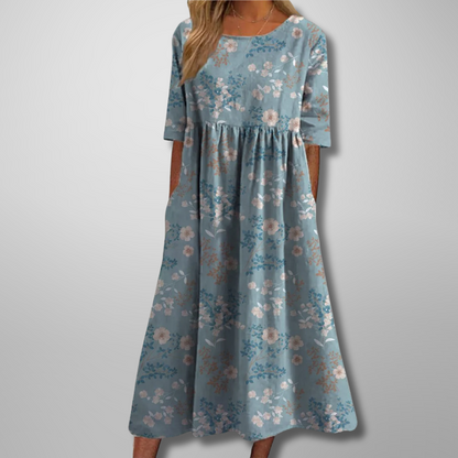 Women's Floral Print Midi Dress — close-up