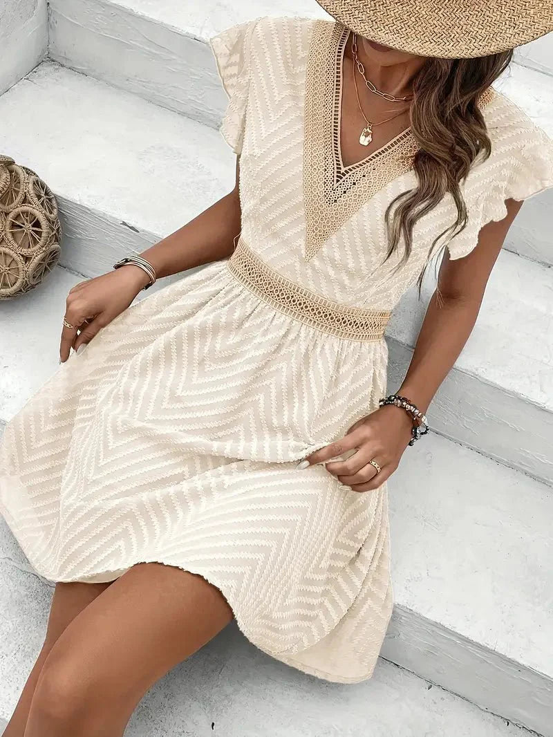 Women's Sweetheart Neckline Summer Midi Dress — close-up