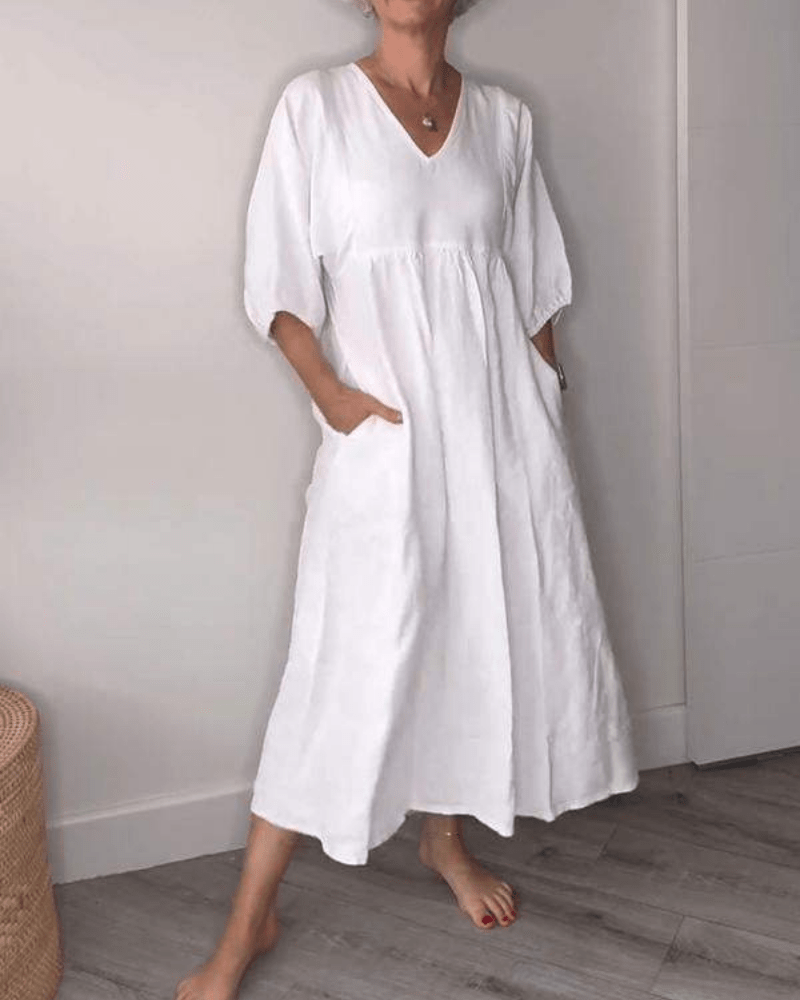 Women's V-Neck Summer Maxi Dress — front view
